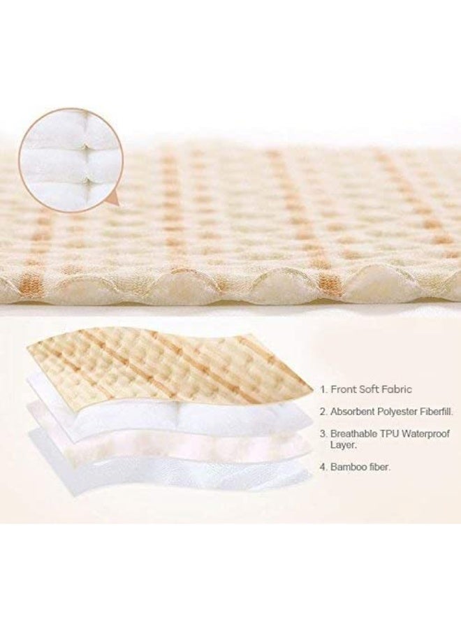 وسادة سرير مقاومة للماء حماية فراش قابلة للغسيل 4 طبقة بطانية ورقة ناعمة وممتصة وسائد البول للأطفال الصغار الأطفال والكبار مع الإكساس - Image 5